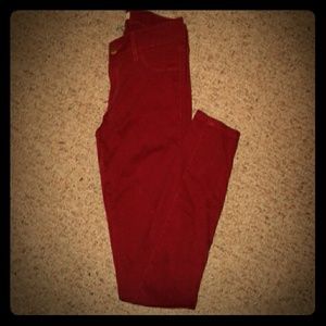 Dark red skinny jeans