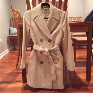 Banana Republic Cream Wool Trench Coat XS