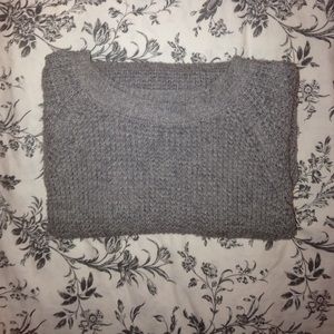 Gray waffle knit sweater