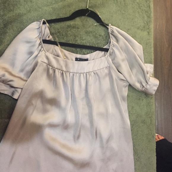 Gray beautiful satin blouse!