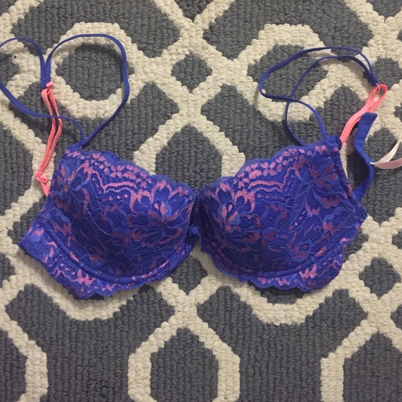 Purple and pink bra