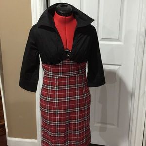 3/4 Sleeves Plaid Dress