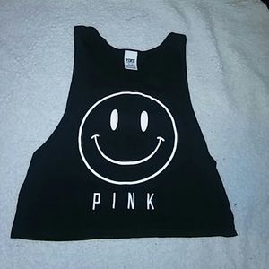 PINK Black tank top