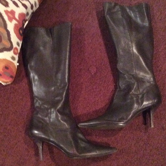 Calvin Klein chocolate leather boots