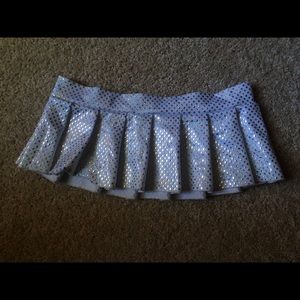 White hologram polka dot miniskirt