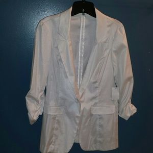 Shiny white blazer