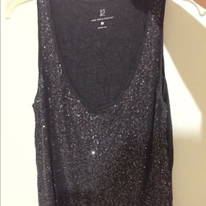 Dark grey sequin tank