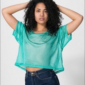 American Apparel Green Mesh Top