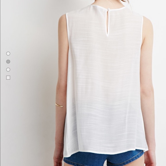 Embroidered Mesh Panel Top - Picture 4 of 4