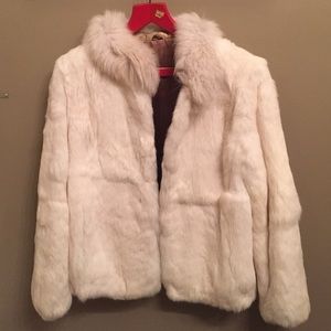 Vintage White Rabbit Fur Coat Medium/Large