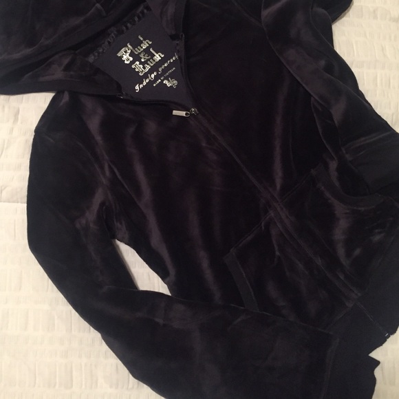 Victoria's Secret Navy Velour Zip Hoodie Size S - Picture 1 of 3