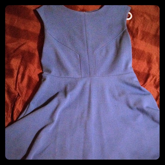 Blue fit and flare dress