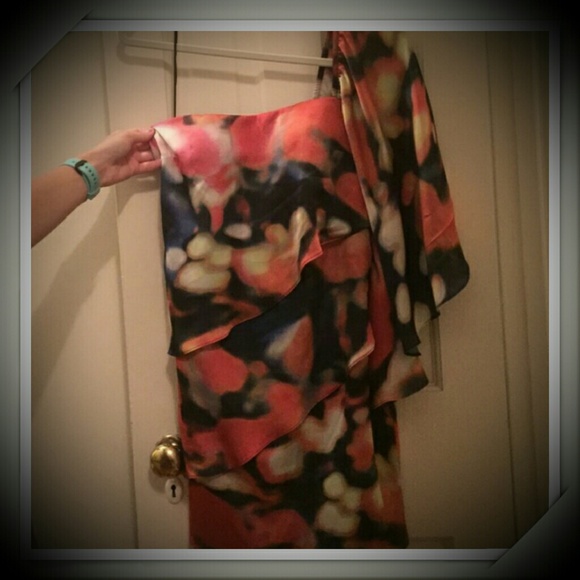 ~~Vibrant Colorful One Shoulder Dress~~