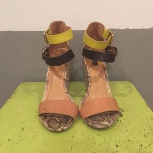 Zara croc print neon strap heels