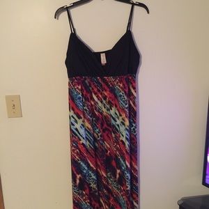 No Boundaries Black and Multi-Colored Maxi Dress