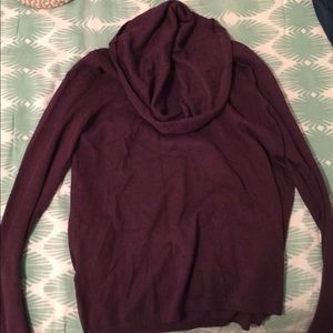 LOFT cowl neck sweater (dark purple)