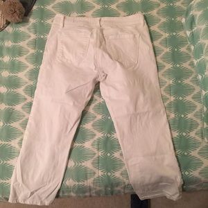 LOFT white denim modern crop. Size 8