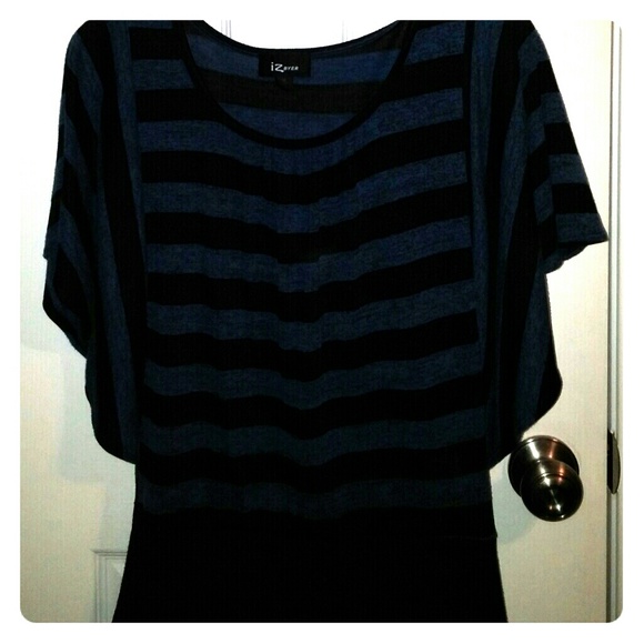 Iz Byer Tops - IZ Byer Striped, Winged Top