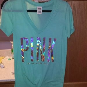 Never worn! Pink tee v neck