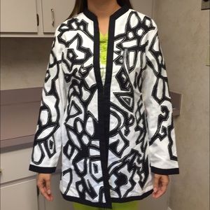 Sandy Starkman Medium Black & White Sparkle Tunic