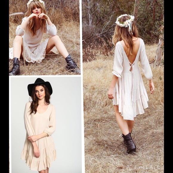 Dresses & Skirts - NEW Cream Boho Dress Sz L