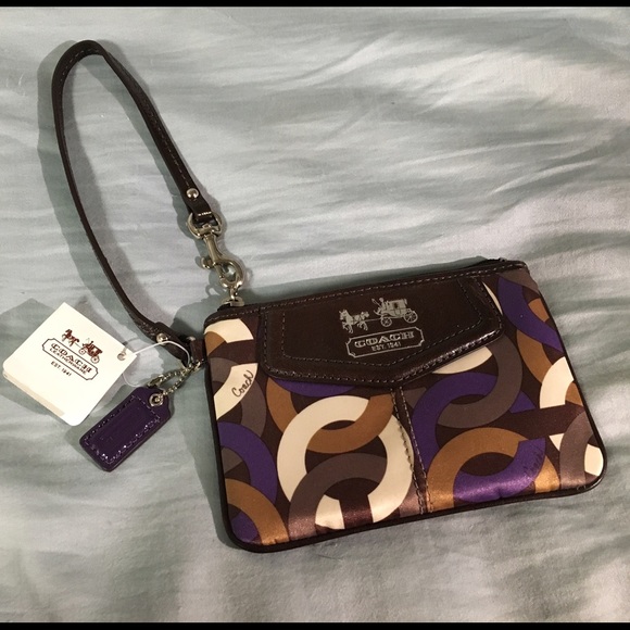 Coach wristlet. Purple, gold and brown!