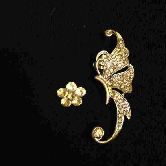 Gold Butterfly Earcuff & Earring
