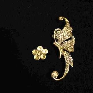 Gold Butterfly Earcuff & Earring