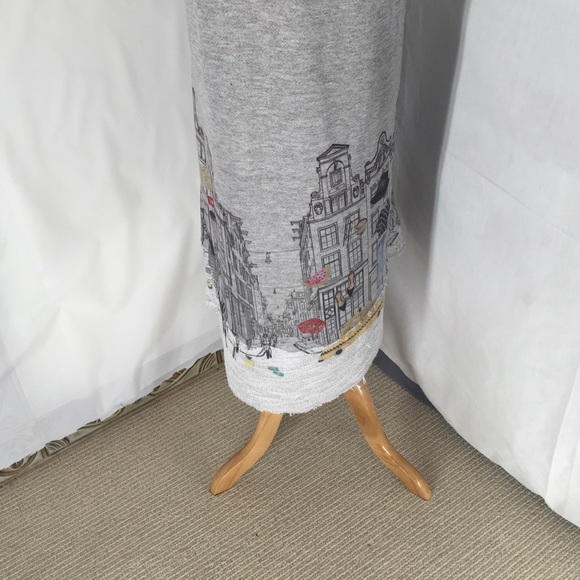 Cityscape 2-Piece High Low Hoodie Dress Set Size Small Lightweight Cotton Blend - Picture 5 of 5