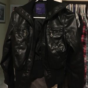 Leather jacket not real leather no hood