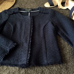 Lucky Brand Classic Navy Tweed Structured Jacket