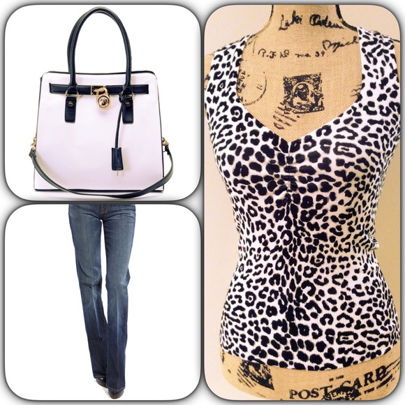 White House Black Market Sweaters - Animal Print WHBM V-Neck Sleeveless Sweater🎁