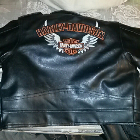 Leather Toddlers Harley Davidson Bikers Jacket 3T