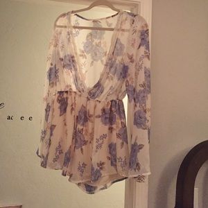 Flower print romper