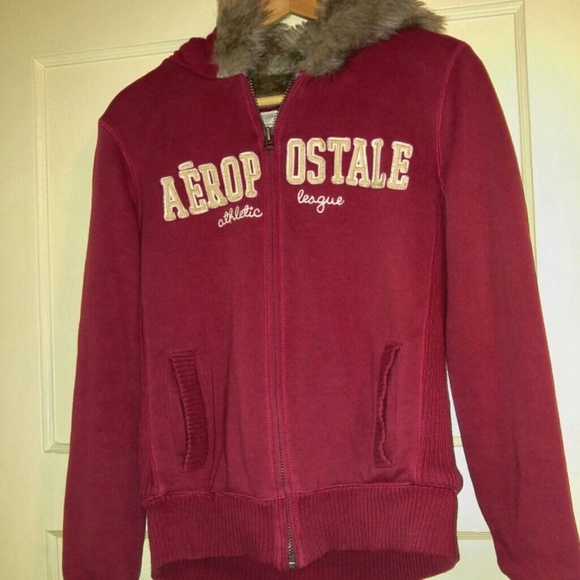 Red aeropostale fur lined zip up