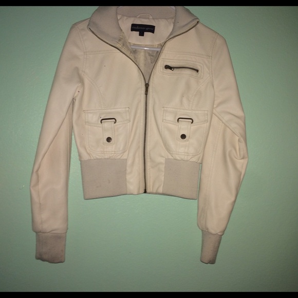 White leather jacket.