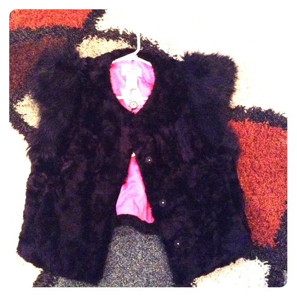 Black Faux Fur Vest