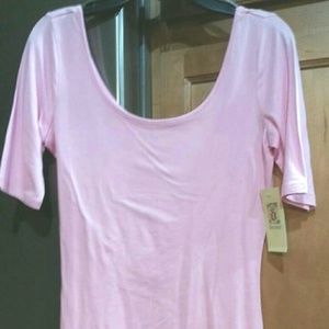 Sz Small Juniors NEW DECREE Boatneck Pink Shirt