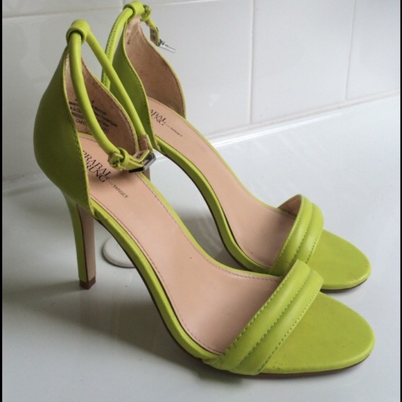 Pranav Gurung lime strap heels
