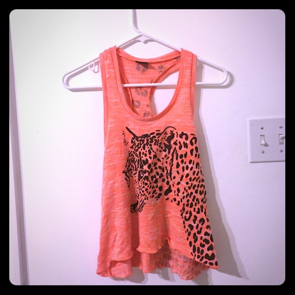 Orange cheetah print tank - Picture 1 of 2
