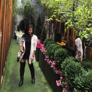 Leather thigh high boots