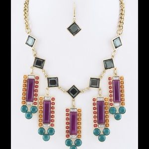 Crystal Bar Statement Necklace
