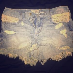 SALE* High Waisted Destroyed Lace Hollister Shorts