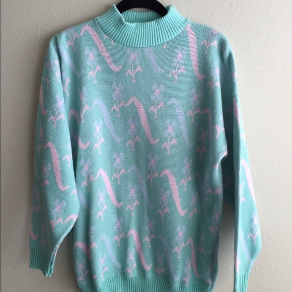 🚫SOLD🚫 FOR SALE ON ETSY - 80's Pastel Sweater - Picture 1 of 3
