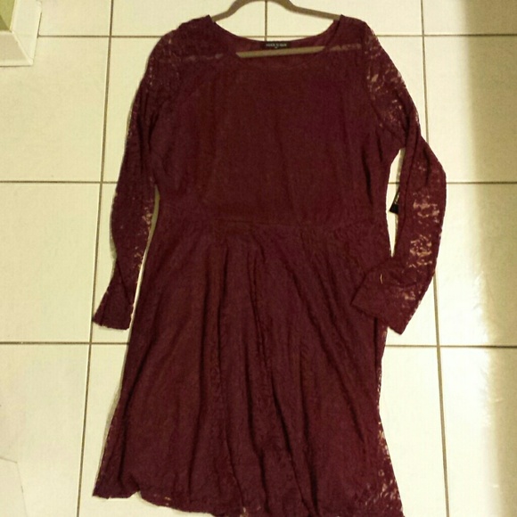 Maroon Lace Dress