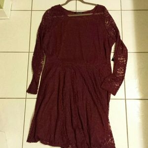 Maroon Lace Dress