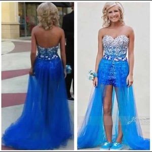 Beautiful beaded blue prom romper/ dress