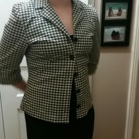 Vintage houndstooth La Belle Womens blazer