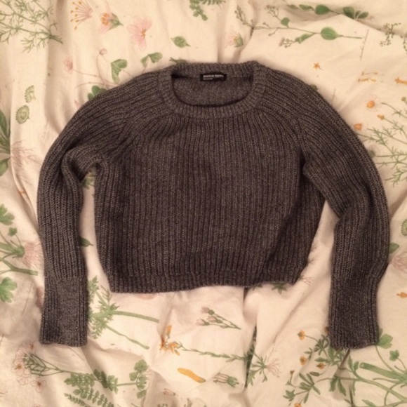 American Apparel Cropped Fisherman Sweater Zebra
