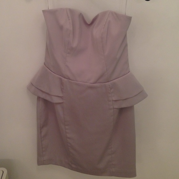 H&M silver peplum dress size 38